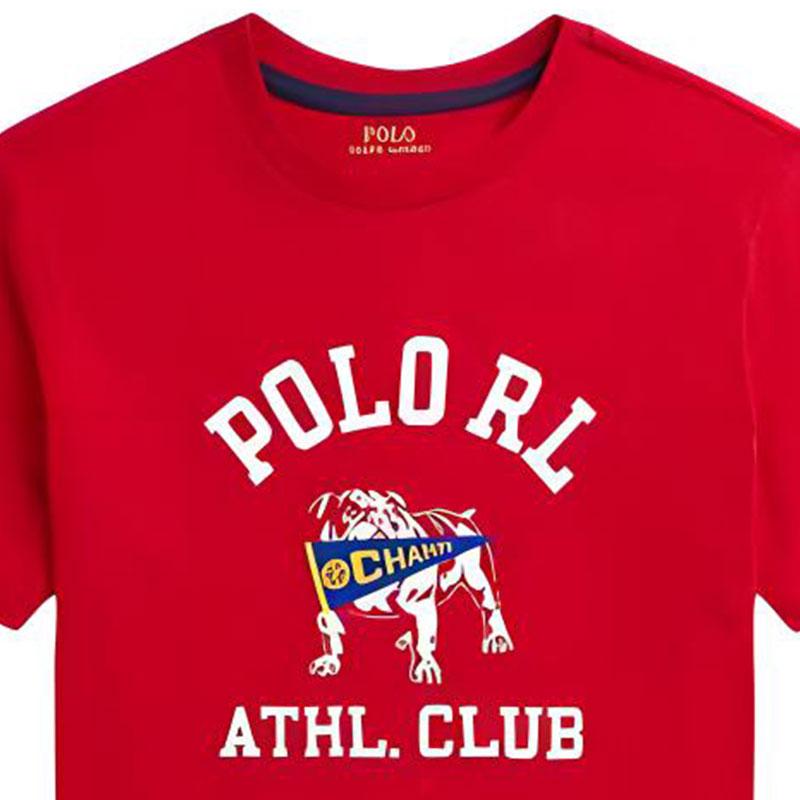Polo Ralph Lauren Logo Pullover Round Neck Short Sleeve T-Shirt Kids Tops Red CWPOTSHY8020927-600