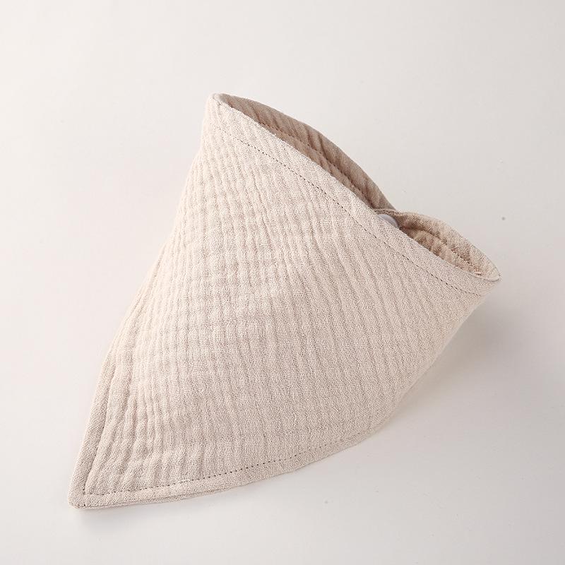 Double Layer Muslin Cotton Baby Bib - Solid Color Triangle Scarf