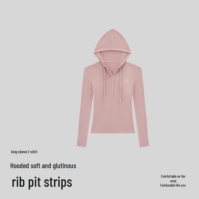 

Облегающая толстовка с капюшоном из эластичного рубчатого трикотажа с длинным рукавом для фитнеса Small