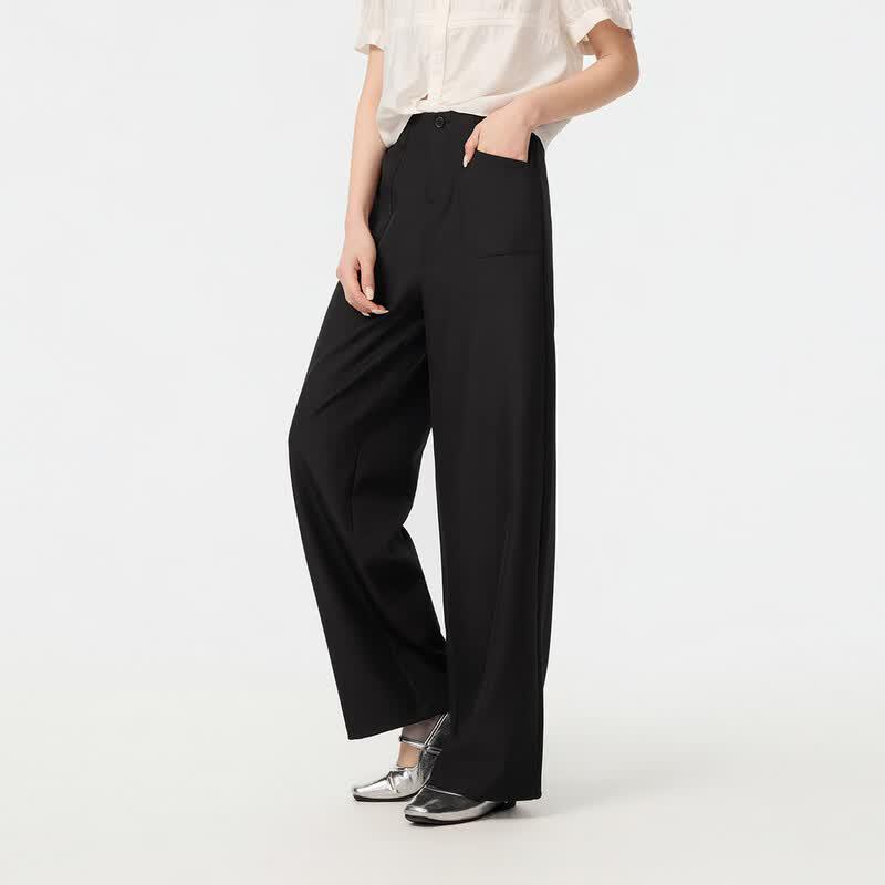 FivePlus Women's High-Waist Wide-Leg Commuter Suit Pants