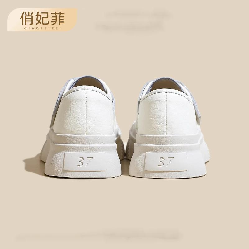 New Spring Biscuit Shoes Big Round Head Velcro Biscuits Platform Casual Shoes Women's Little White Shoes Board Shoes Women's Shoes