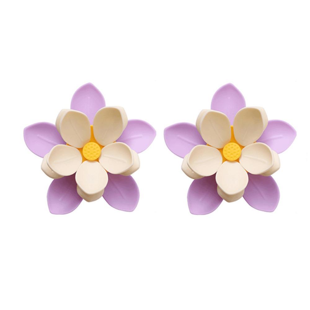2PCS Double Layer Petal Petal Snack Bag Clip Flower Shape Lotus Fridge Magnet for Food Storage