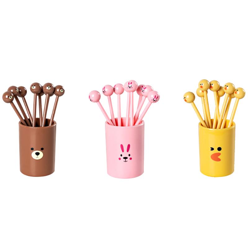 10Pcs Cute Mini Toothpicks Cartoon Kids Food Picks Plastic Fruit Forks Bento Decorative Tableware Food Picks Dessert Fork