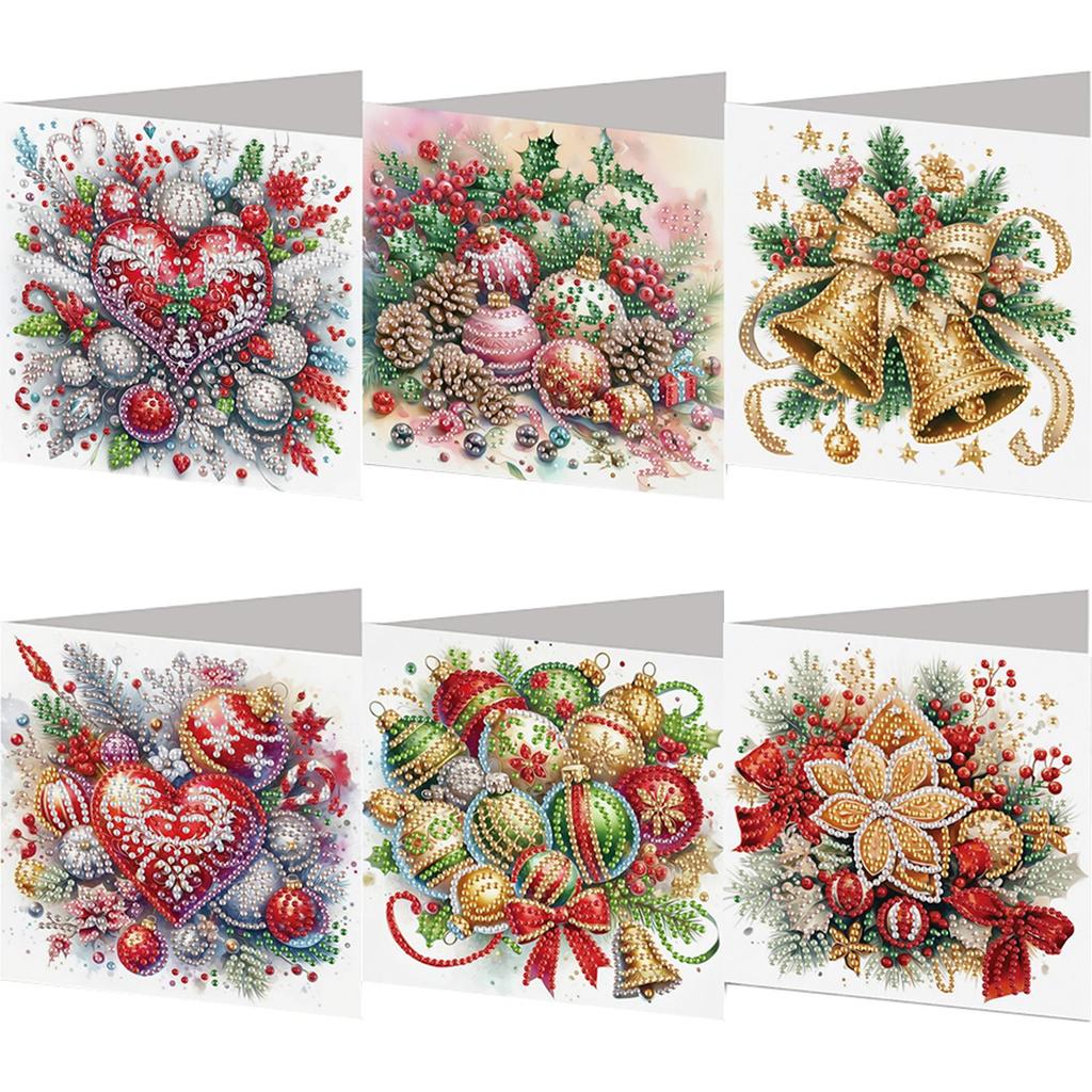 6PCS DIY Christmas Diamond Art Greeting Cards Congratulations Cards & Gifts