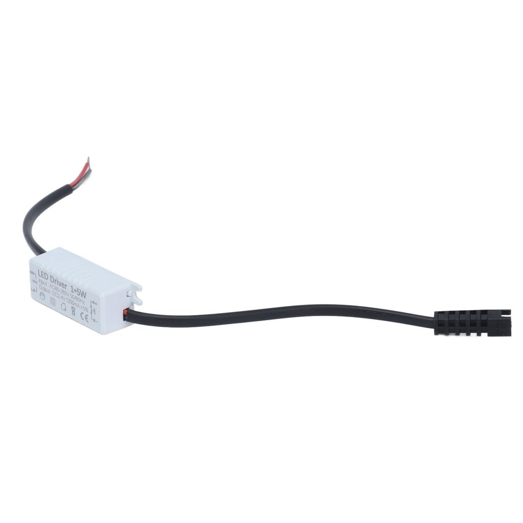 LED Driver 1X5W LED Driver 1200mA Power Supply Transformer Adapter 85‑265V AC To 2‑4V DC for LED Light Outdoor Light