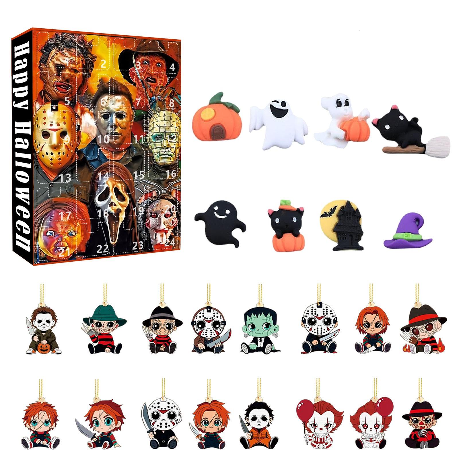 

Хэллоуин Обратный отсчет Адвент-календарь Коробка-сюрприз – Набор игрушек и украшений на 24 дня One Size