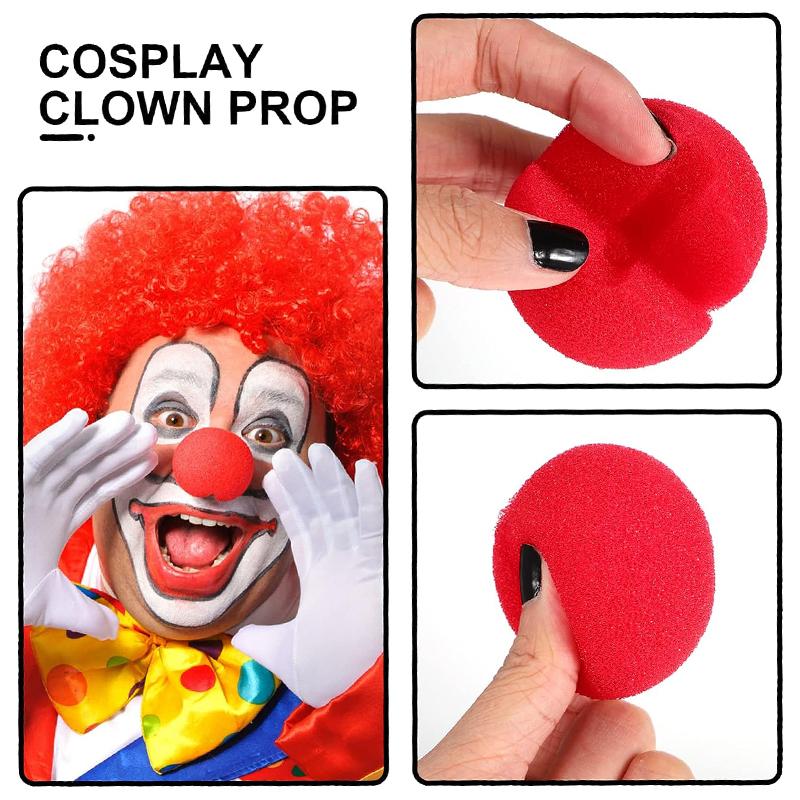 100/5Pcs Red Sponge Ball Clown Nose Circus Cosplay Costume Halloween Festival Make Up Clown Nose Party Decoration Props Supplies