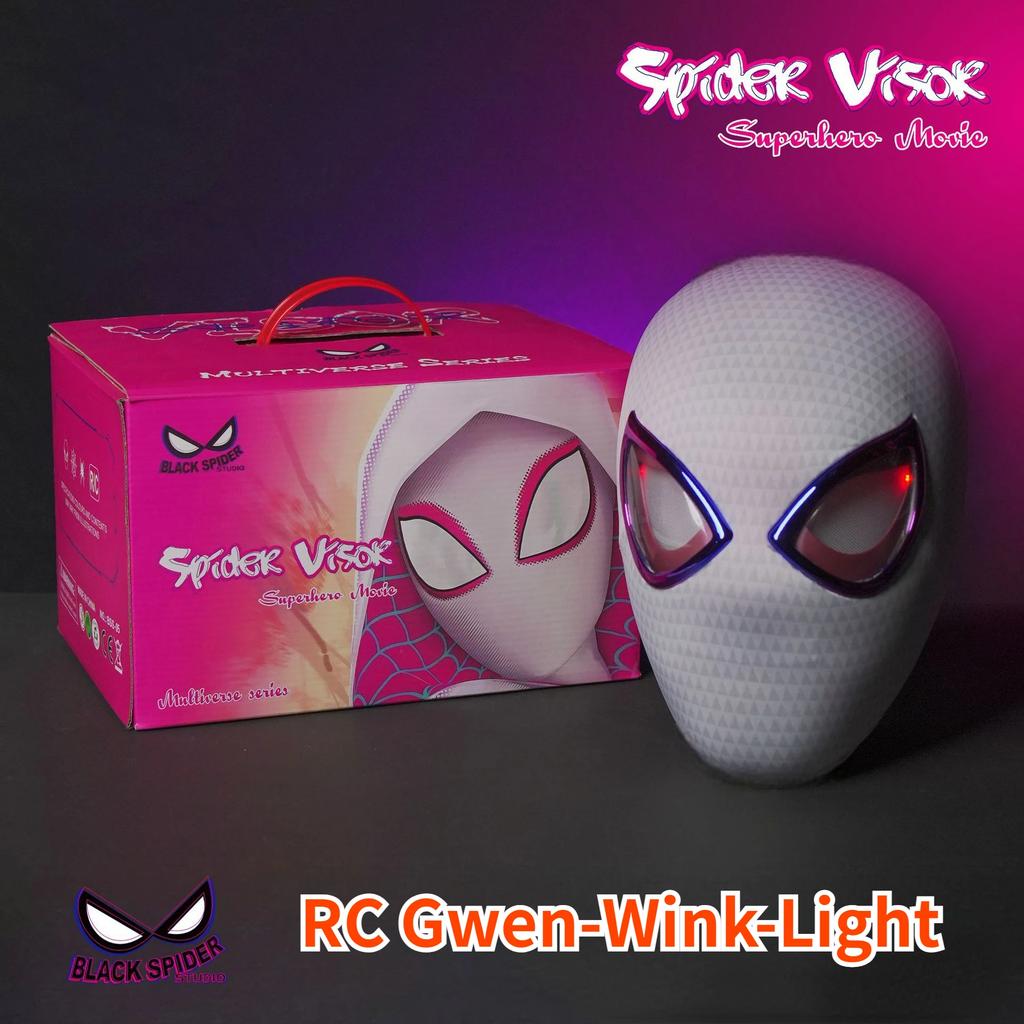1:1 Miles Morales Mask with Movable Eyes Mascara Electric Gwen Spider Helmet Ring Control Halloween Cosplay Mask Toy Man Gift