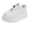 Leather platform white shoes women's shoes 2025 early spring new muffin shoes heightened Internet celebrities student sports and leisure shoes