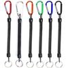 1Pc Tactical Retractable Spring Elastic Rope Portable Fishing Lanyards Outdoor Hiking Camping Carabiner Anti-Lost Phone Keychain