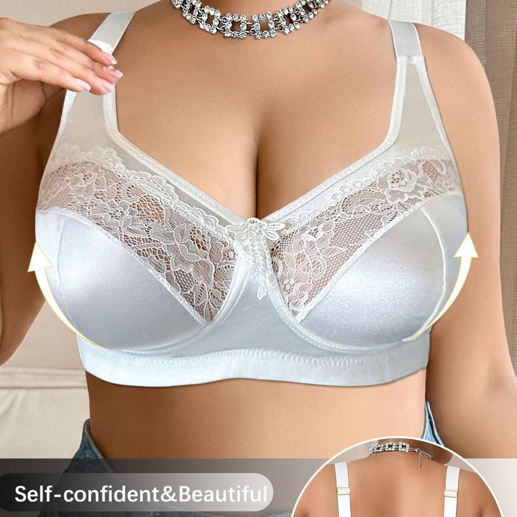 Europejski Amerykański Styl Hot‑Girl Biustonosz Plus Size, Bez fiszbinów Seksowny Koronkowy Głęboki Dekolt Push‑Up Damska Bielizna Biustonosz