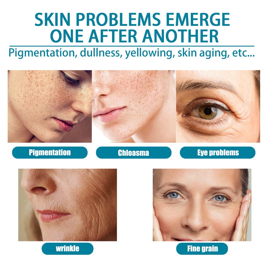 EELHOE Vitamin C Anti-Aging-Entfernung Faltenserum Festigendes Lifting Verblassen Feiner Linien Feuchtigkeitsspendende Gesichtsessenz Hautpflege Aufhellen Reparaturserum