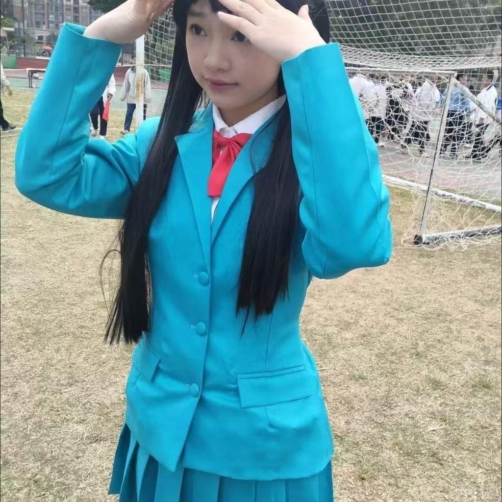 Anime Kimi Ni Todoke From Me To You Sawako Kuronuma Cosplay Costume Full Set, JK School Uniform Blazer Skirt Shirt Bow