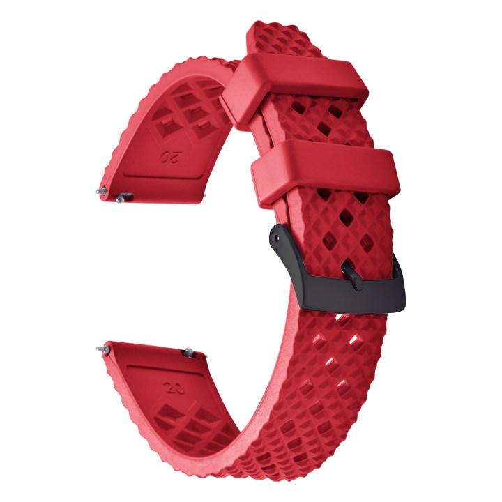 20mm/22mm Honeycomb Pattern FKM Rubber Watch Band Quick Release Spring Bars For Seiko SRP775Sweatproof Durable Replacement Strap