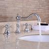 TLXT Three-Hole Chrome Countertop Basin Faucet