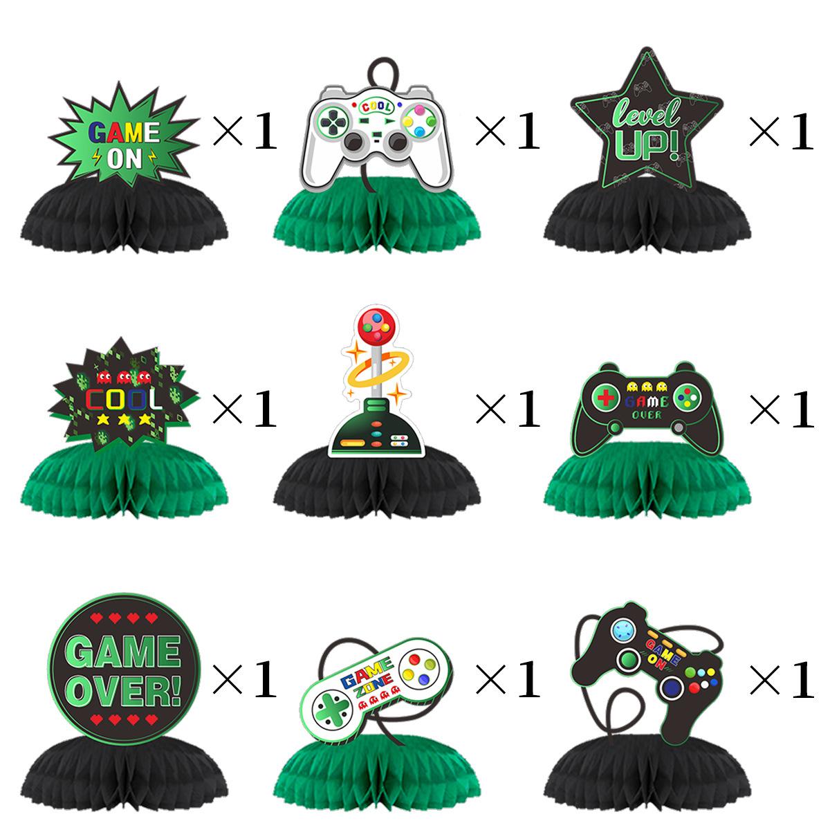 

Children S Game Birthday Theme Atmosphere Desktop Decoration Arrangement Game On Honeycomb Ornament Green game console honeycomb ornament