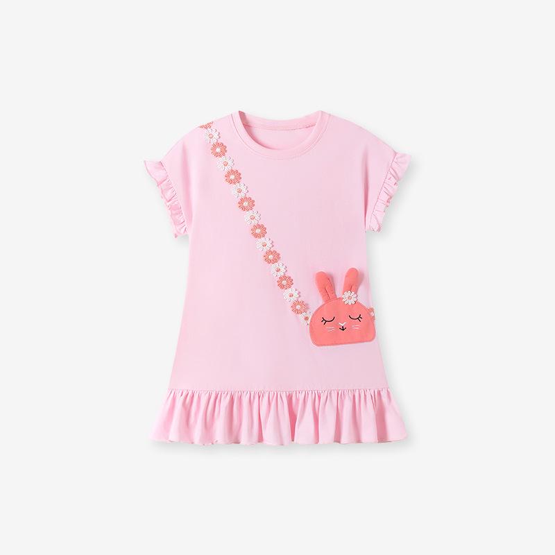 

Little Maven Cute Cartoon Summer Dress - European & American Short-Sleeved Children s Skirt 6Y