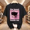 The Beast Inside Me Cat Funny T Shirts Men Cat T-shirt Round Neck Short Sleeve Trendy Tee Shirt T Shirt