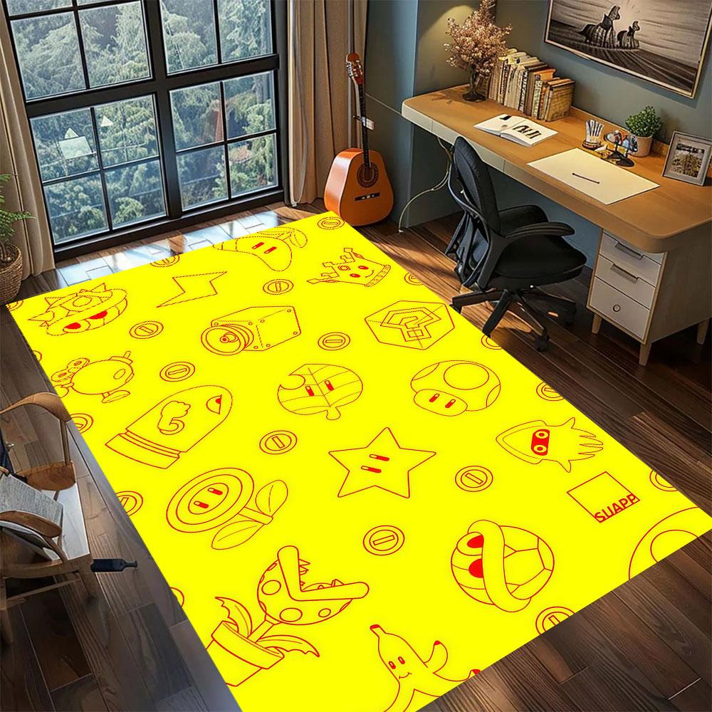 

Mario anime character Carpet for Living Room Bedroom Home Decor Cool Movie Mat Play Floor Mat 60x90cm