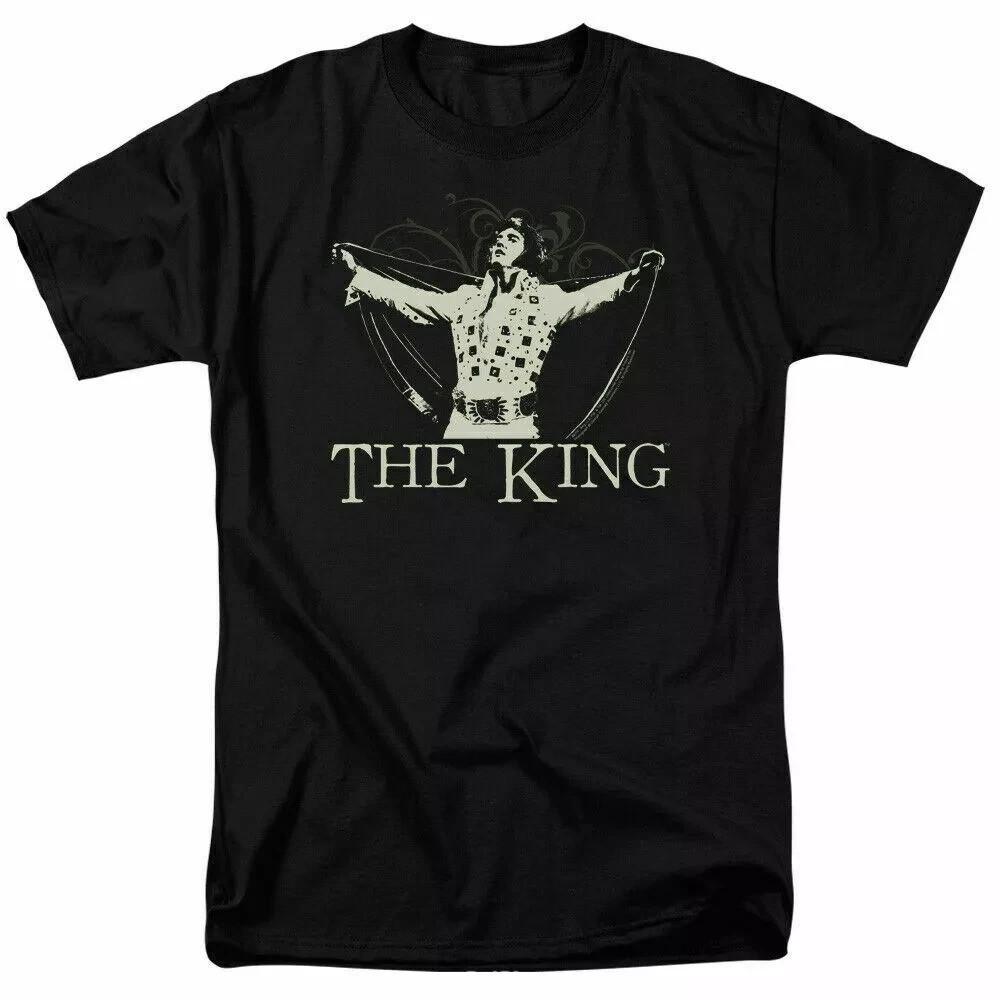 Elvis Presley Ornate King T Shirt Licensed Rock N Roll Music Tee Black Unisex T-Shirt XXXXL