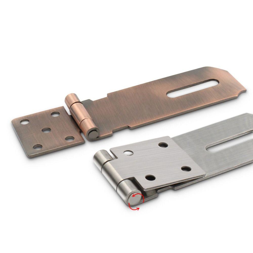 Stainless Steel Hasp Door Clasp Lock 90 Degree Right Angle Latch Household Burglar-proof Bolt Door Buckle with Mounting Screws