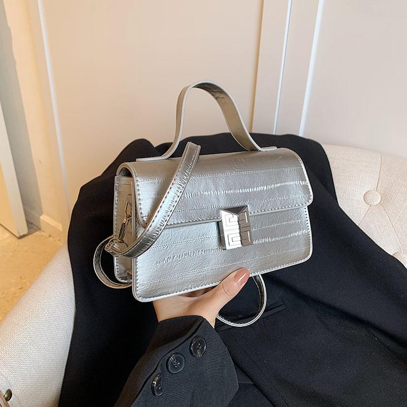 Niche Versatile Handbag, Small Square Bag, Fashion Shoulder Bag, Foreign Women'S Bag, Textured Pu Crossbody Bag