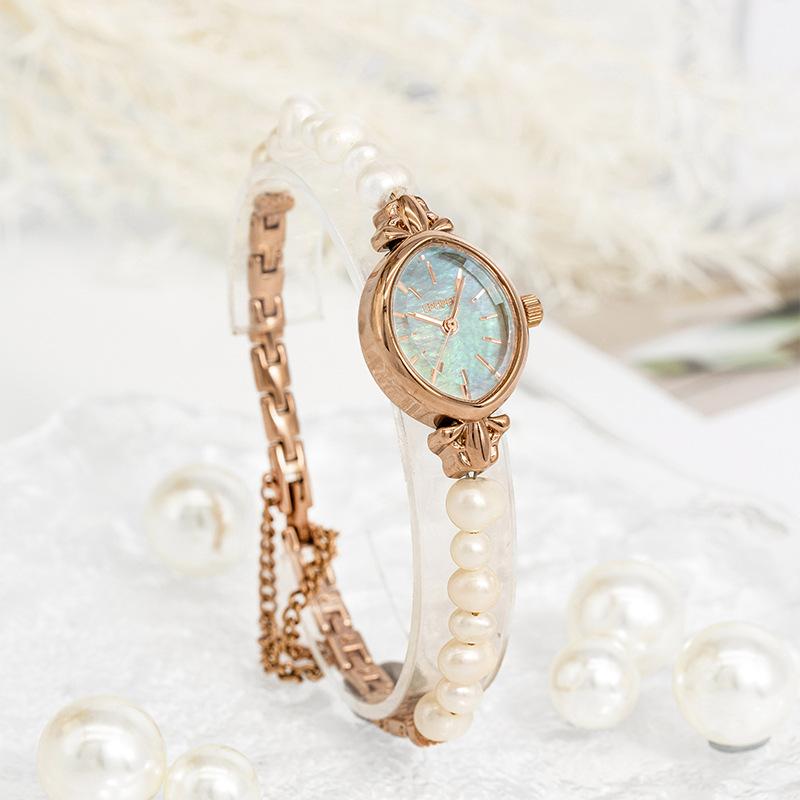 Retro Pearl Bracelet Women s Quartz Watch Simple Temperament Niche Wind Waterproof rose gold
