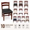 Stretchable Chair Cushion Cover PU Fabric Stool Cover Solid Color Seat Cover
