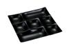 Wakaizumi Lacquerware Buffet Dishwasher TA Black Stone Plate, Safe, Seven-Hole Plate, Pattern, M-32-98