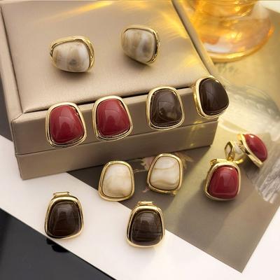 Non Pierced Resin Jewelry Earcuffs For Women Simple Geometric Clip On Earrings Aretes Para Mujer