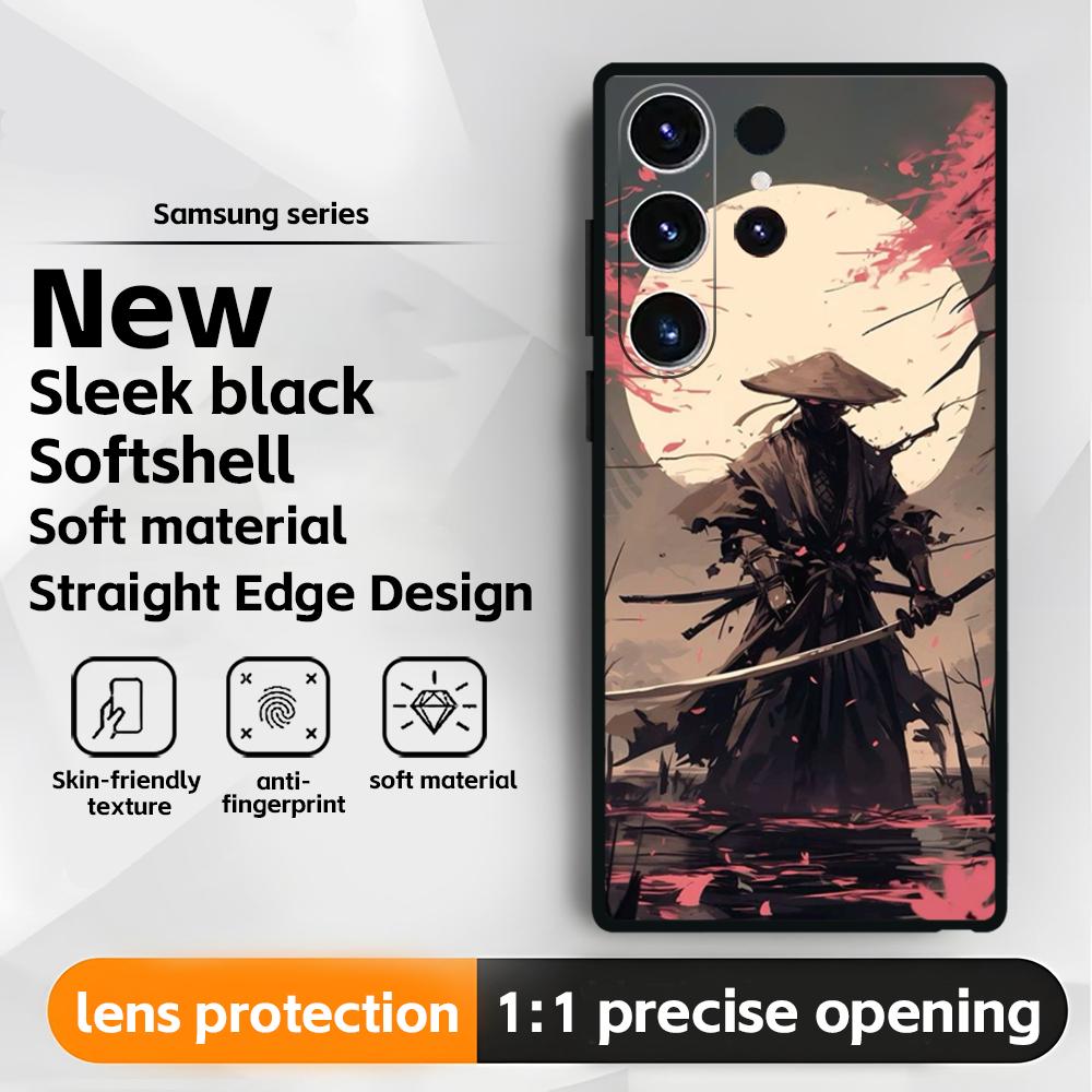 Japanese Bushido Samurai ghost  Phone Case For Samsung Galaxy S25 S24 S23 S22 S21 S20 Plus Ultra Note20 Soft Black