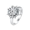 Bague Ringen Luxury 3.5 Carat Moissanite Diamond Jewelry S925 Sterling Silver Wedding Ring For Women Flower Shaped Design Size5-9