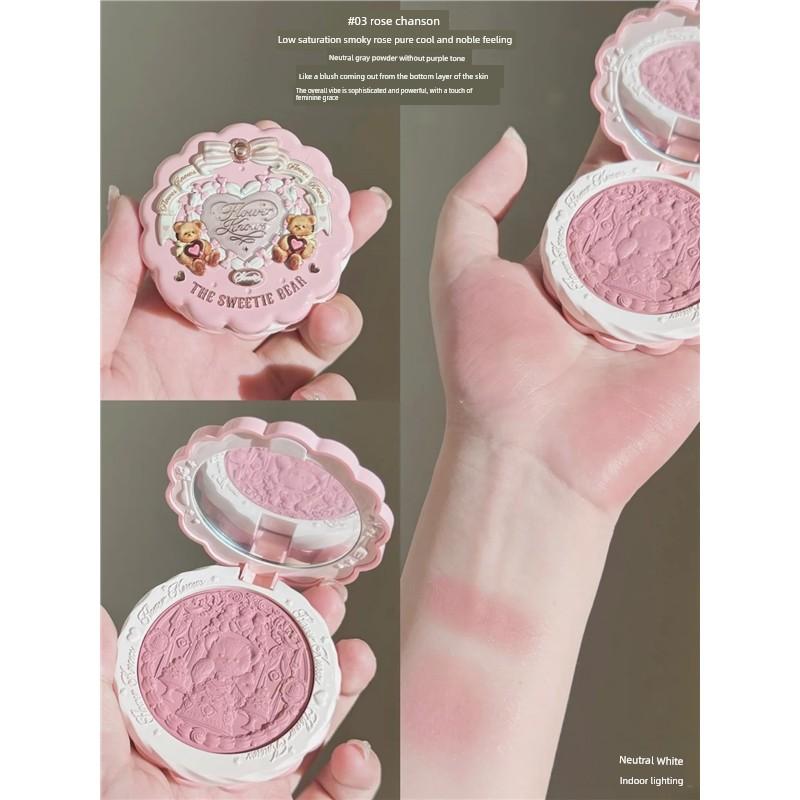 Flower Knows Blush 01 Snow Frost Pearl Unicorn Series Blush Natural Highlighter Contouring Butterfly Cloud Shoulder New Product