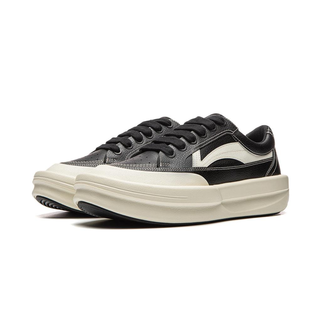 Li Ning Gongfu Yang Low top Skateboard Shoes Unisex Black White AZGW001-1