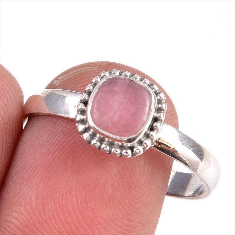 

Natural Rhodochrosite Gemstone 925 Solid Sterling Silver Jewelry Ring S.10 v6C89