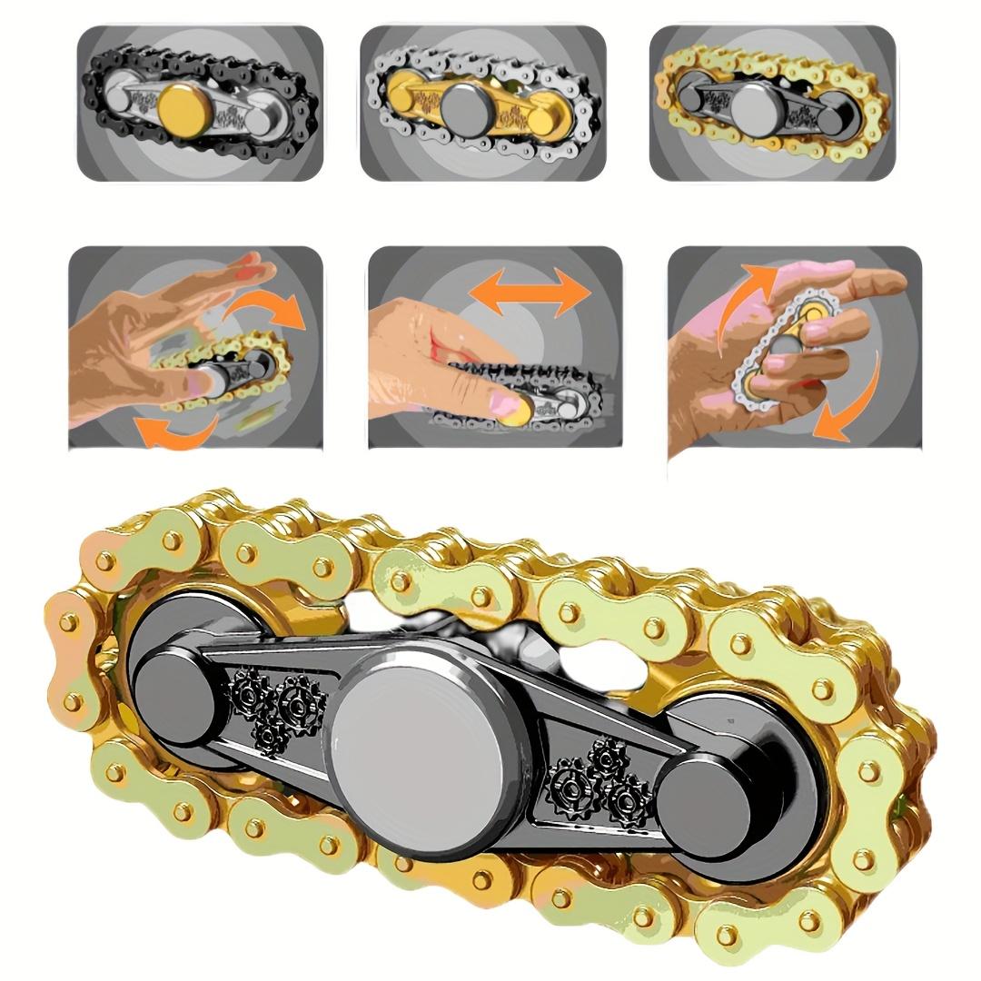 

Alloy Spinning Gear Fidget Spinner, Bicycle Chain Design Metal Toy, Perfect for Office Desk, Father s Day Gift белый