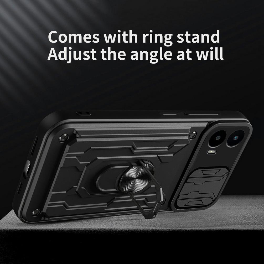 Card slot Camera protect case for Moto G35 G15 G73 E13 G72 G53 G23 G13 G32 G22 G60 G30 G10 Armor Hybrid Ring Cover