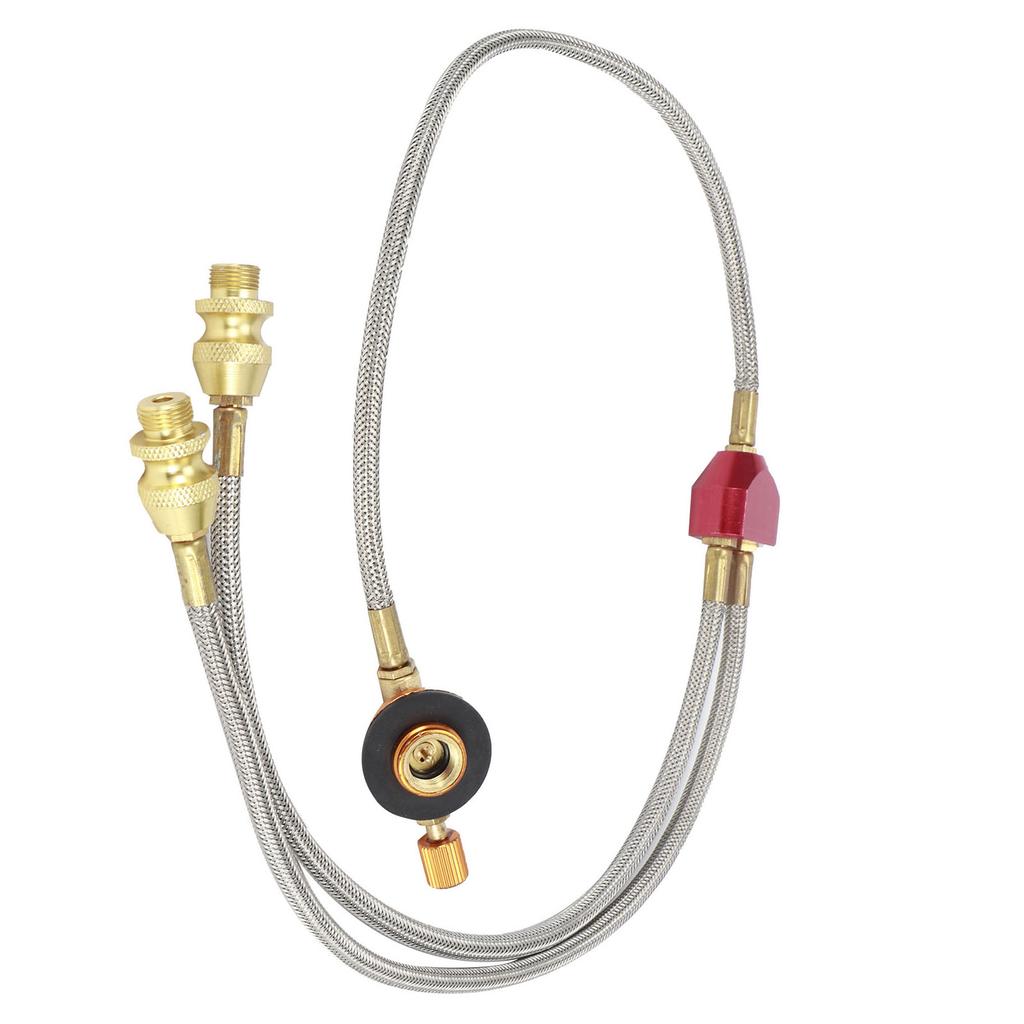 G1/8 DN6 Outdoor Camping Gas Stove Flat Tanks Hose Adapter Accessories for Connecting 2 Burners
