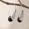 Vintage Schwarz Kristall Wasser Tropfen Form Ohrringe für Frauen Persönlichkeit Silber Farbe Ohr Haken Party Schmuck Geschenke