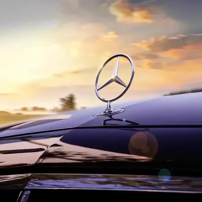 AABID1 Car for Mercedes benz AMG Mercedes Benz emblem Star Bonnet Car Hood Front Chrome Logo for Mercedes E S Class w204 w211 w