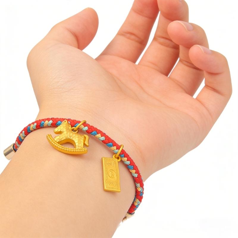 Entzückender Cartoon-Pferdeanhänger an geflochtenem Armband Ideal für den täglichen Gebrauch Layering Vielseitiges stilvolles Accessoire