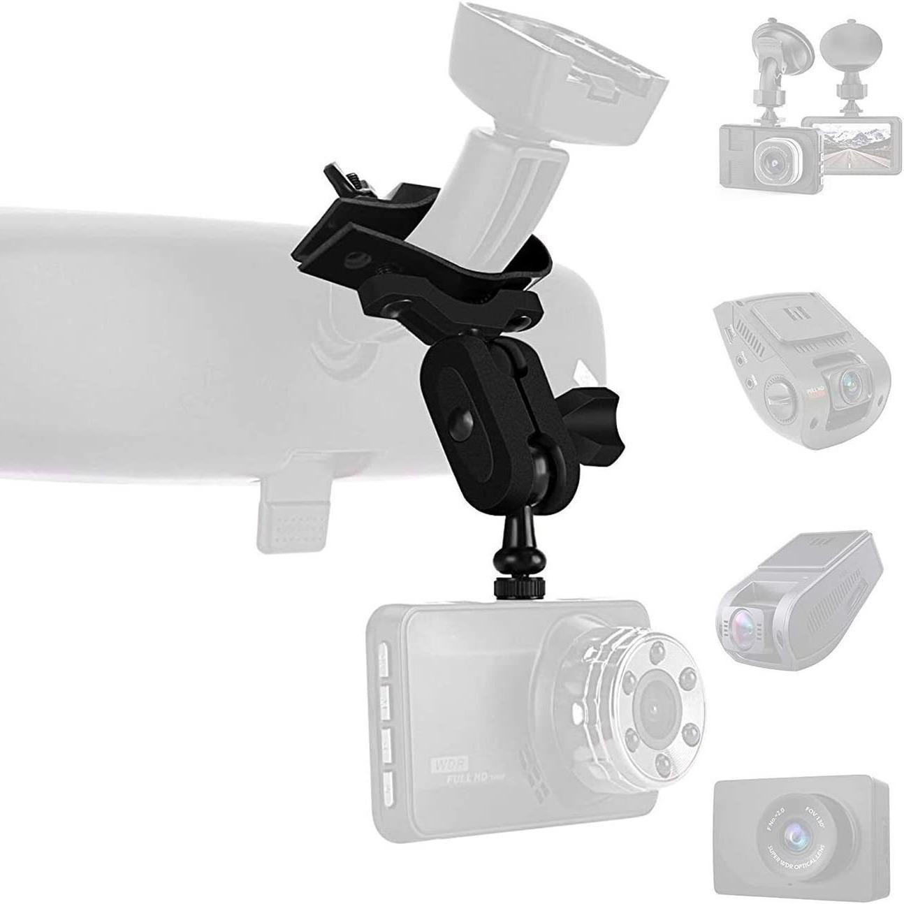 Suport Universal pentru Cameră Auto de Bord, Suport Tip Aripioară de Rechin pentru Oglinda Retrovizoare cu 16 Adaptoare, Compatibil cu Majoritatea Camerelor de Bord