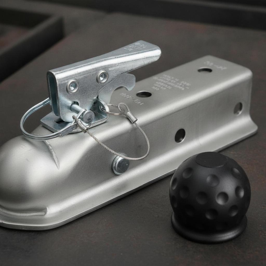 Trailer Coupler with Ball Cap Heavy-Duty Hardware Secure for Towing