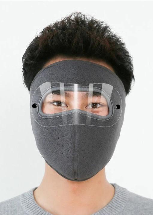 Detachable goggles full-face warm mask winter thickened neck protection cold-resistant balaclava mask fitness and body building