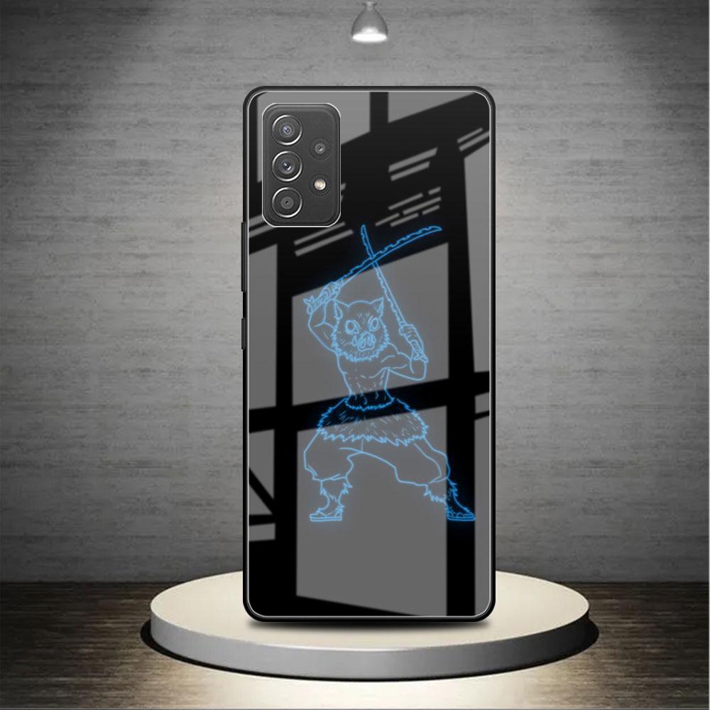 Demon Slayer Anime Cute Glass Case For Samsung Galaxy A52 A71 A50 A51 A70 A21s A31 A72 A10 A12 A30 A22 5G Phone Cover