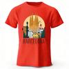 Barcelona Welcomes You To Cotton Short Sleeved Street Trendy Plus Size Tops Men Loose Fashionable Quick Drying Casual Tshirts