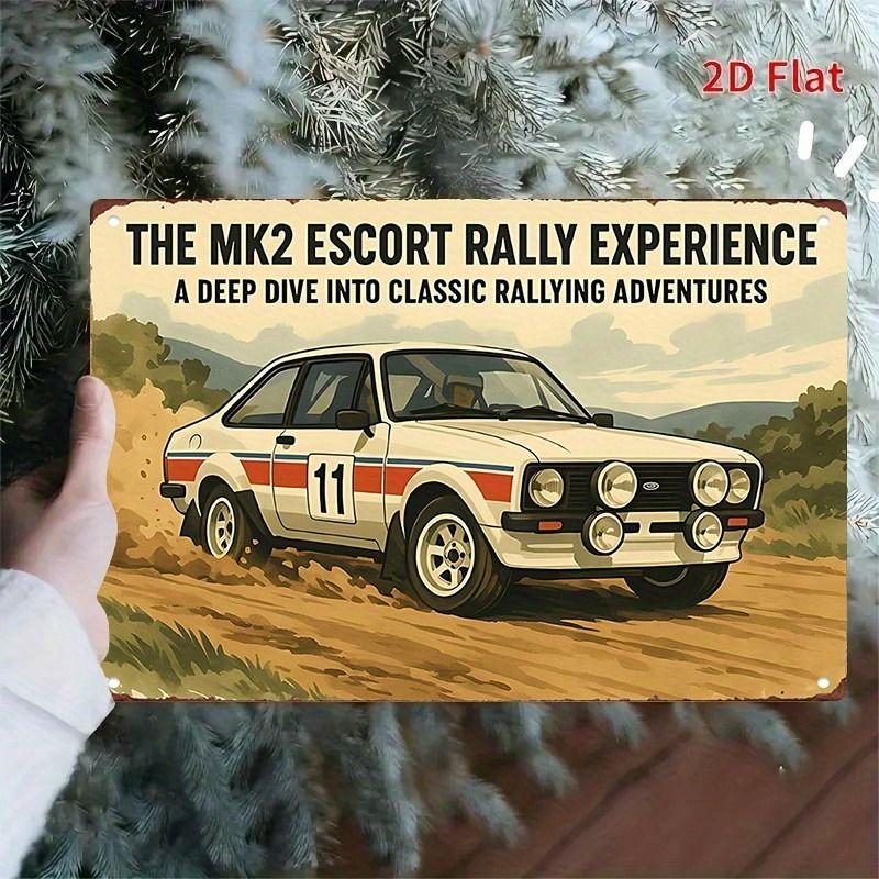 Racing Car Retro Style Metal Decorative Painting for Garage Room Decor