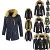 Luxurious Mens Trench Coat With Fur Hood Warm Winter Parka For Outdoor Adventures