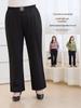 Winter 2025 Plus Size Fashionable High-Waist Straight-Leg Pants with Metal Accents for Middle-Aged Women, Size 6XL