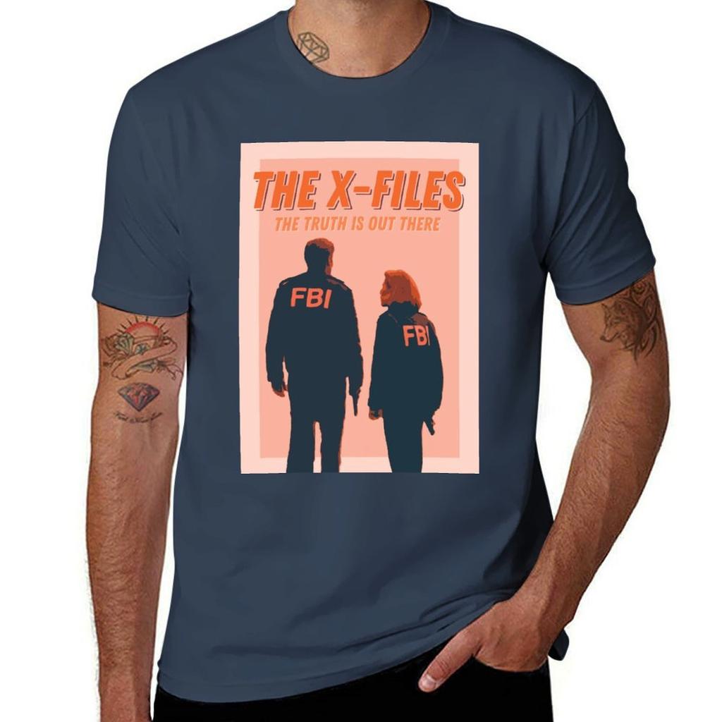 Mulder And Scully Xfiles Vintage Inspired Retro Poster Tshirt Breathable Basic Cotton Tshirt